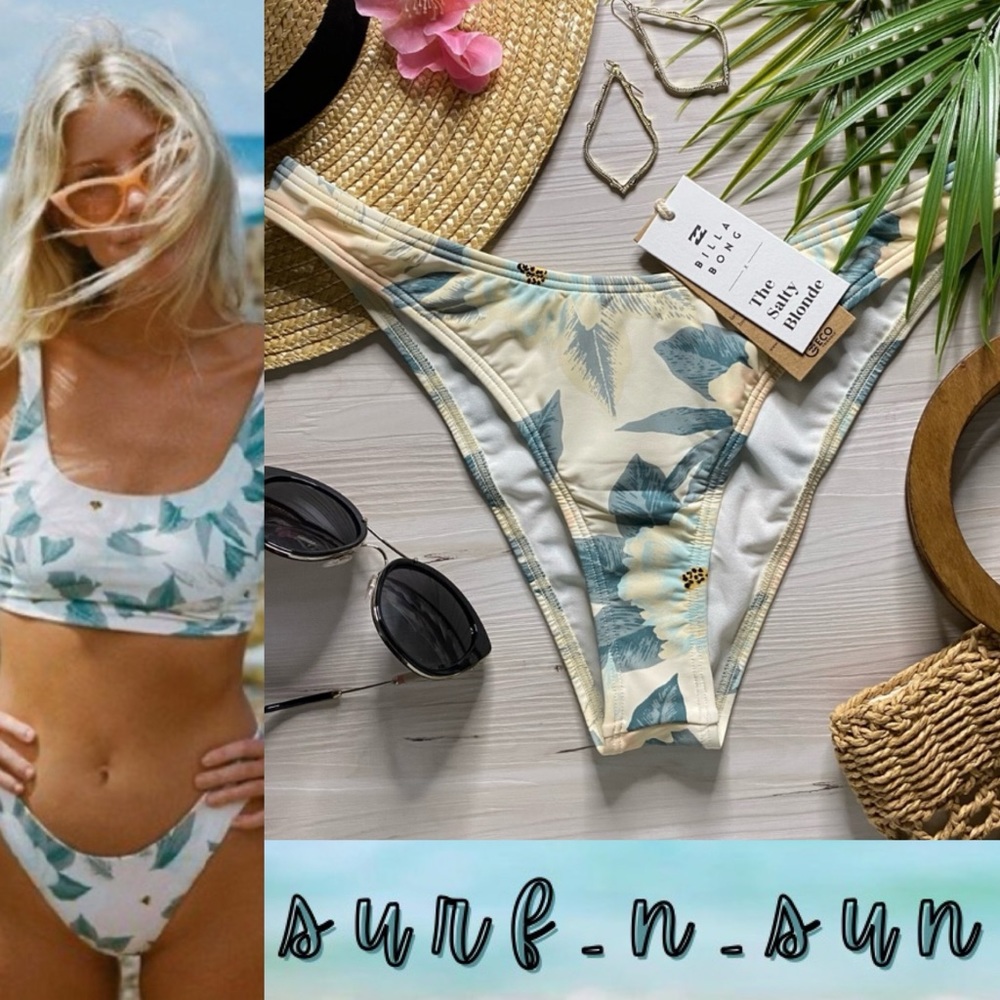 Billabong x Salty Blonde • Floral Classy Hike Bikini Bottoms 🏝️👙